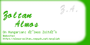 zoltan almos business card
